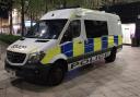 A man arrested on suspicion of urinating on a police van in the town centre has not been charged
