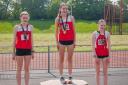 Hannah Hull, Sarah Ashcroft and Sinead Gregory won 800m gold, silver and bronze respectively in a Warrington 'one-two-three' at the Cheshire Championships