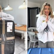 The lost property suitcase Becky bought. Picture: Becky's Bazar/TikTok