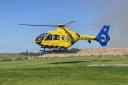The victim was taken to hospital by air ambulance