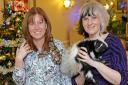 Manager Deborah Wareing with snake and Anna Mercer with Jethro the skunk PH_1984001