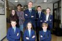 St Gregorys new head  Ed McGlinchey with students.