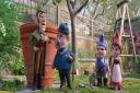 Sherlock Gnomes (voiced by Johnny Depp), trusty sidekick Watson (Chiwetel Ejiofor), Gnomeo (James McAvoy) and Juliet (Emily Blunt)