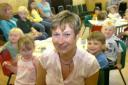 It's viva Espana for Pam as she bids a fond farewell to staff and children at Appleton Thorn Pre-School                          MBB200707