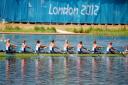 The TeamGB men's eight in action today