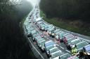 Queues of traffic from the M40 junction towards Bicester