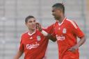 Damien Plessis celebrates his goal for Liverpool Reserves against Newcastle United. Pictures by Dave Gillespie