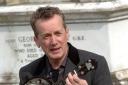 Frank Skinner at George Formby's grave