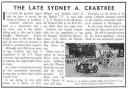 Sydney Crabtree newspaper cutting