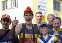 Catalans Dragons and Warrington Wolves fans mix at the Gilbert Brutus Stadium in Perpignan in 2007