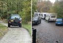 Cheshire Police is reviewing the status of an unauthorised traveller encampment after it was reported that vehicles were using public footpaths