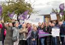 Protesting NHS workers outside Warrington Hospital call for 'fair pay'. Pictures: Vicci Davenport