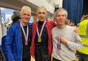 Dave Gill, left, with the other medallists from the British Masters