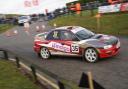 Stephen Johansen tackling the Circuit Stages Rally Championship at Snetterton