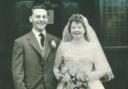 Maureen and John Johnson on their wedding day, 65 years ago