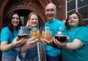 Knutsford Beer Festival celebrates this year's launch with sponsor and special edition glasses, from left,  Rachel Bishop, Marianne Evans, Andrew Malloy and Lisa Benskin