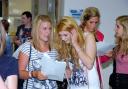 Students opening results at Birchwood High School