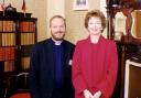 Rev Stephen Kingsnorth at the Town Hall with former Irish president Mary Robinson in 1996