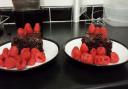 Natalie's dairy-free raspberry chocolate cake