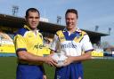 Sid Domic and Matt Rodwell arrive at Wilderspool. Pictures by Mike Boden