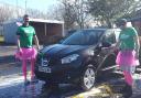 Health and safety manager Kevin Wheddon (l) and warehouse manager Kevin Clutterbuck took part in a charity car wash