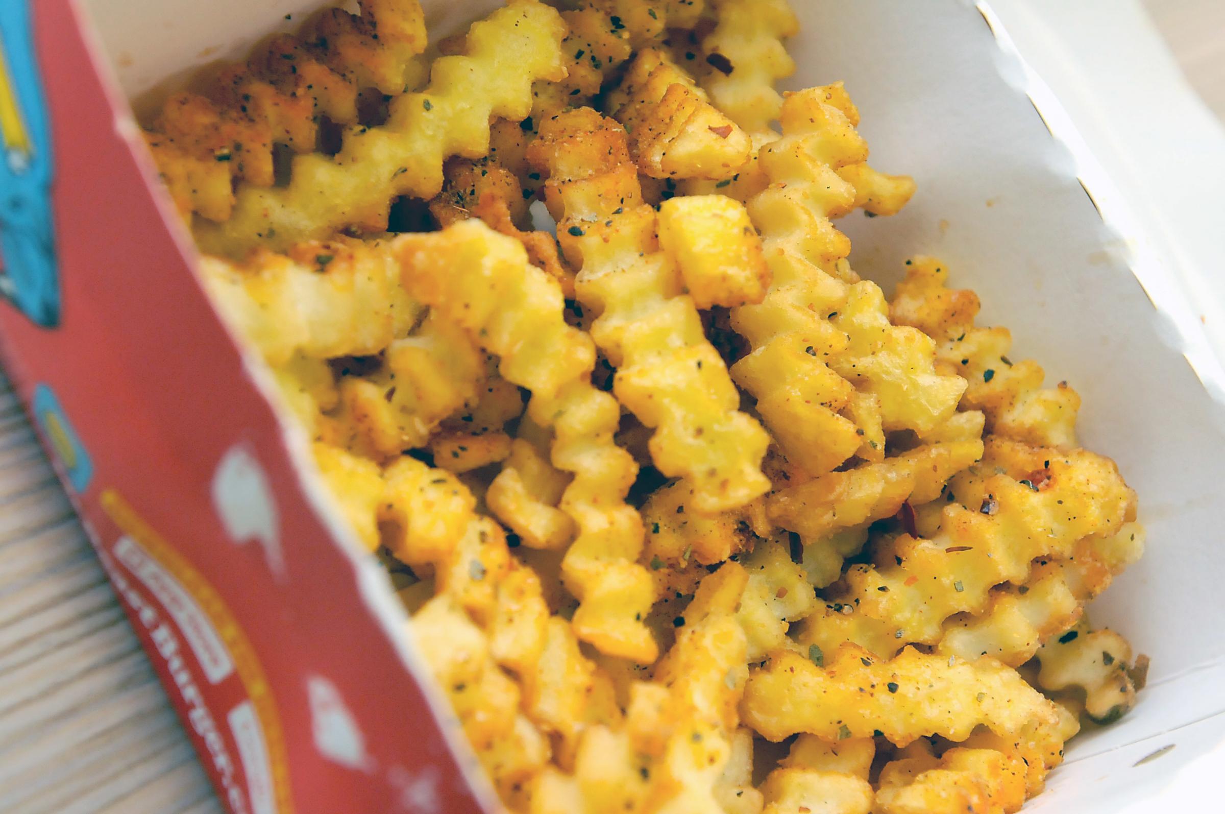 Seasoned Crinkle Fries are a must as a side dish