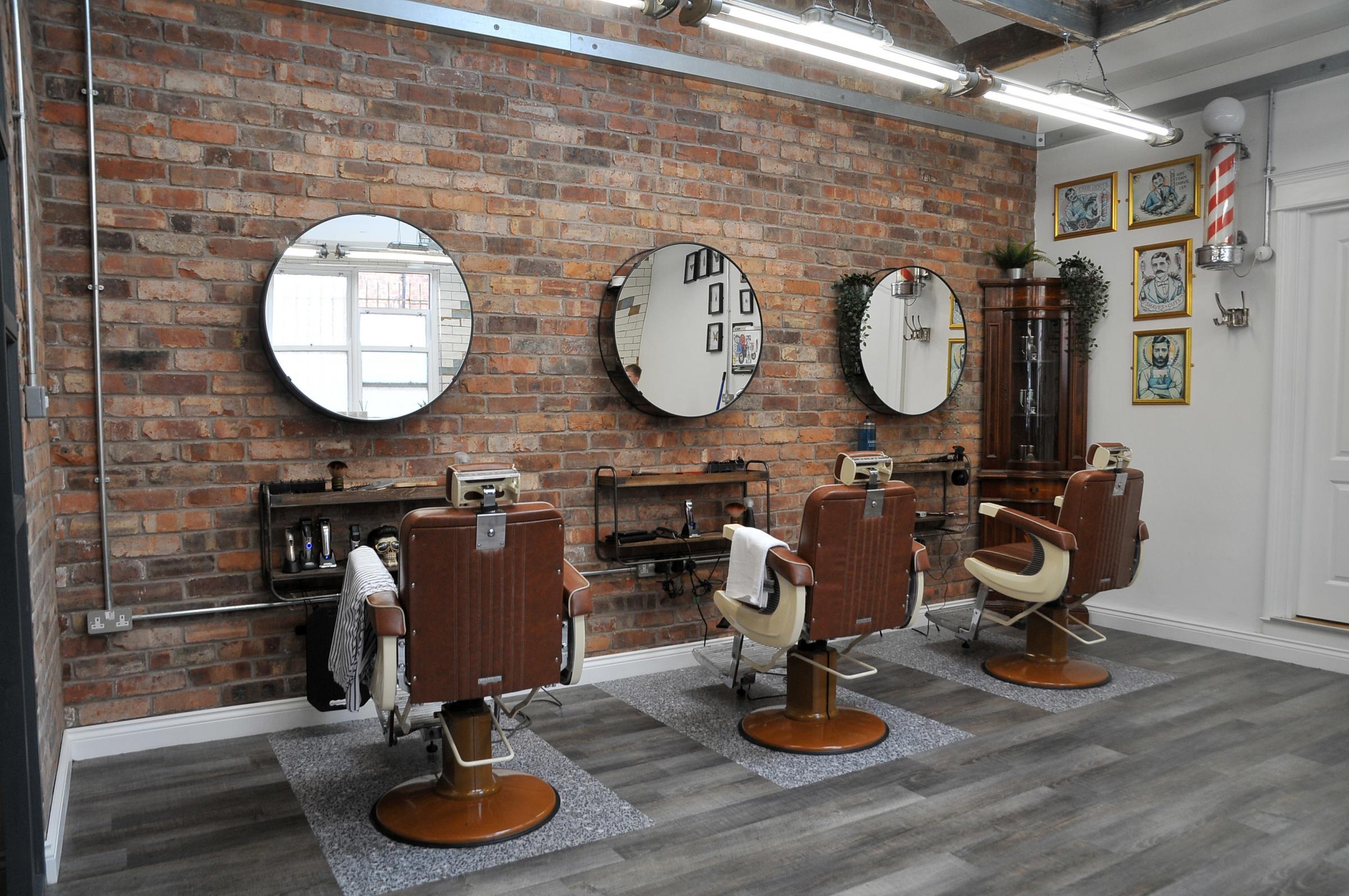 The three barber chairs