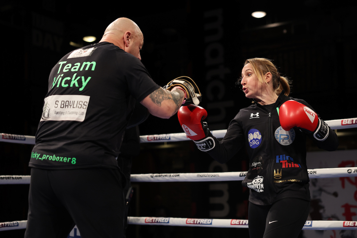 Vicky Wilkinson during Wednesday nights public workout at Black-E in Liverpool. Picture: Mark Robinson/ Matchroom Boxing