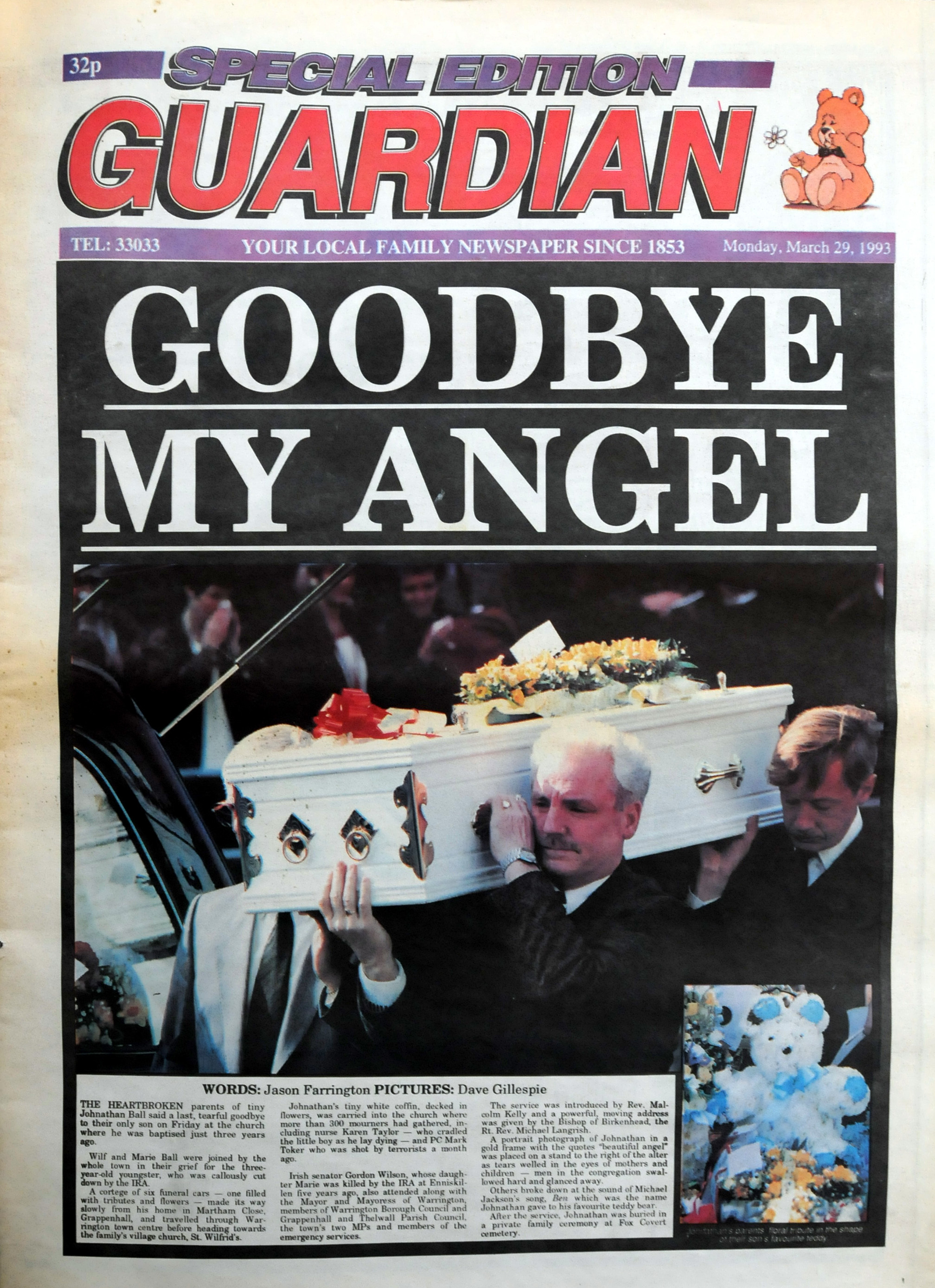 A special edition after the funeral of Johnathan Ball