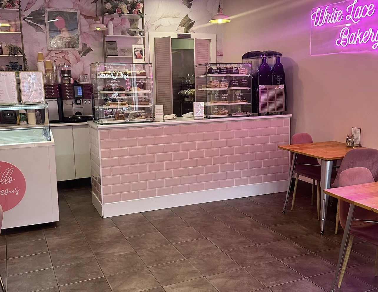 Customers like to take photos inside the pink shop