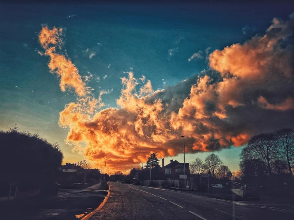 Storm clouds on Knutsford Road in Latchford by Natalie Persoglio