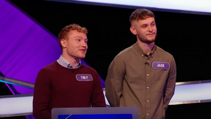 Tim P (left) from Warrington and school friend Jack are currently appearing on BBC Ones Pointless (Image BBC)