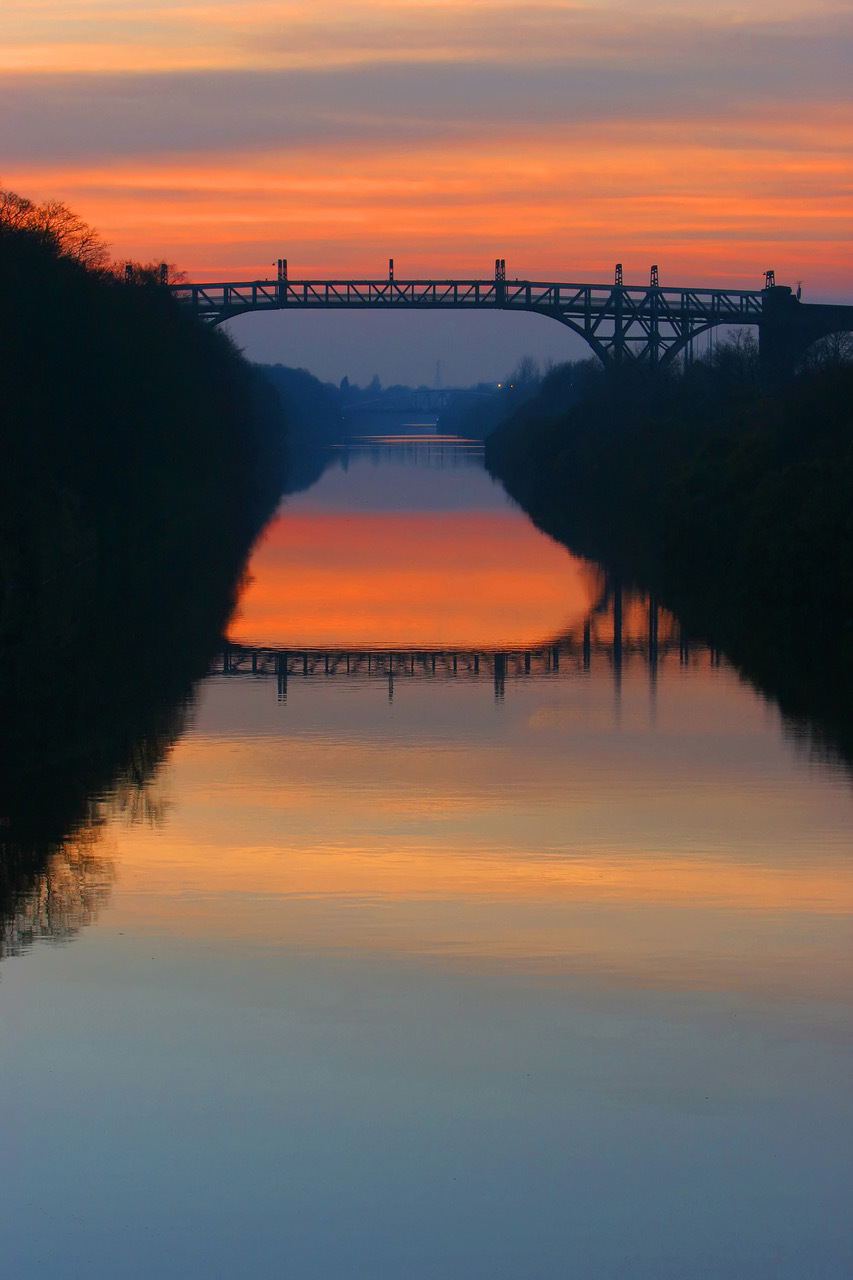 Sunset over the Manchester Ship Canal from Latchford