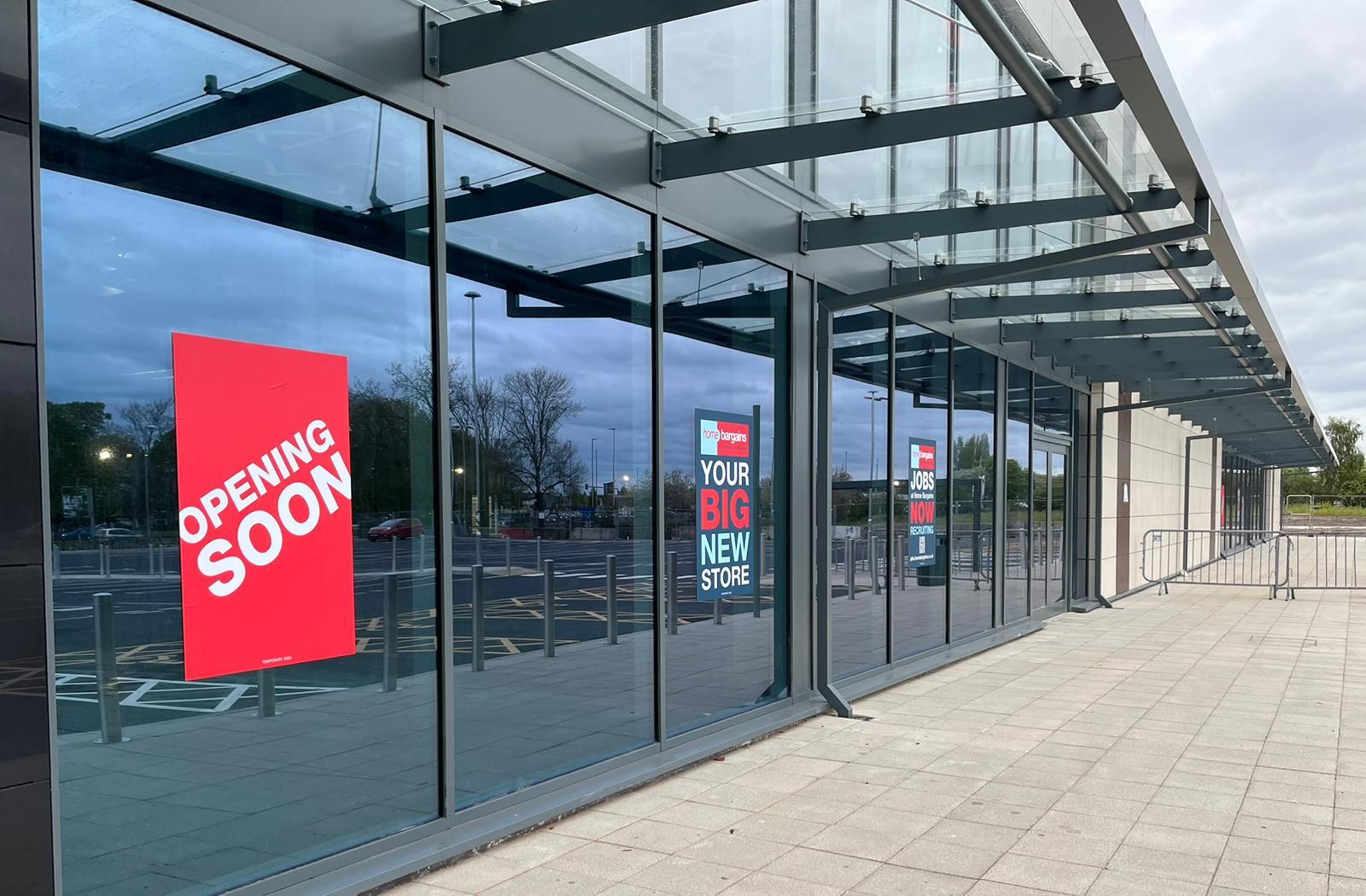 The new Home Bargains at Junction Nine Retail Park will be opening soon