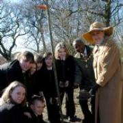 GREEN SHOOTS: Mayor of Warrington Clr Linda Dirir, right, with consort, Alin, and the children from the Our Wood kids committee 	dgxa200307