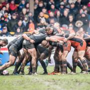 Warrington Wolves and Castleford Tigers pack down for a scrum back in 2018. Picture by SWPix.com