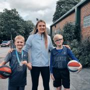 Hannah Jump meets aspiring junior basketball players at Padgate Basketball Club