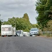 An unauthorised encampment has been established on Silver Lane, Risley
