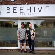 Chris Whitfield and Mike Houghton at Beehive Hair Salon
