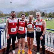After the Chester Spring 5 miles race, from left, Warrington Athetics Club's Dan Schofield, Faith Roberts, Louise Blizzard and Dave Gill