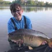James Whitehead, 15, with the biggest carp of his blossoming angling career to date