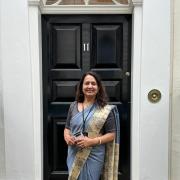 Dr Jain outside Downing Street