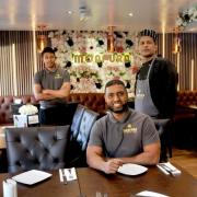 Monpura Monpura manager Naz Miah (centre) with owner and executive chef Shuhag Islam (right) and Khaledur Mahir (left)