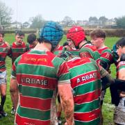 A pep talk for the Warrington Rugby Union Club under 15s team
