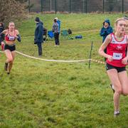 Cheshire Schools Cross Country League champion Esme Heavey being followed by clubmate and silver medalist Imogen Wharton