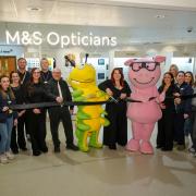 M&S Opticians was officially opened in the Gemini store by Percy Pig and Colin the Caterpillar