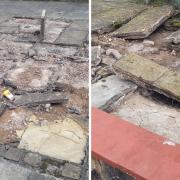 The slabs stolen from Ruairi's driveway are estimated to be worth more than £2,000