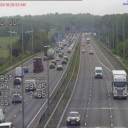 Traffic building along M6 Southbound in Warrington