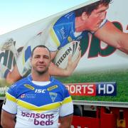 Adrian Morley, Wolves captain, with the new Stobart truck     MB010212