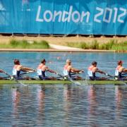 The TeamGB men's eight in action today